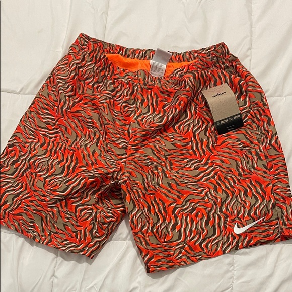 Nike Men's Orange and Brown Swim Trunks - Picture 1 of 4
